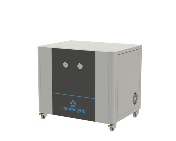 Stickstoffgenerator Chromalytic HF30P mit integriertem ölfreiem Kompressor und Manometer